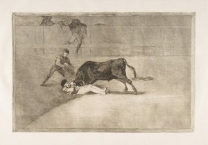 Plate 33 from the Tauromaquia: The Unlucky Death of Pepe Illo in the Ring at Madrid, 1816