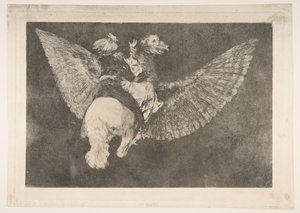 Plate 5 from the Disparates: Flying Folly by Francisco de Goya