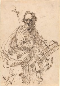 A Standing Saint with a Crucifix and a Book by Francisco Herrera II
