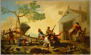 A Fight Outside the New Tavern