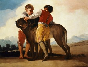 Boys with Mastiff by Francisco Jose de Goya y Lucientes