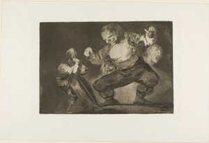 Dancing Giant, from Disparates, published as plate 4 in Los Proverbios
