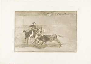 Manly Courage of the Celebrated Pajuelera in the Ring at Saragossa, Plate 22 from The Art of Bullfighting