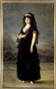 Portrait of Queen Maria Luisa (1751-1819) wearing a Mantilla. Painting by Francisco de Goya (1746-1828) 19th century Sun. 2,08x1,27m - Madrid, Musee du Prado