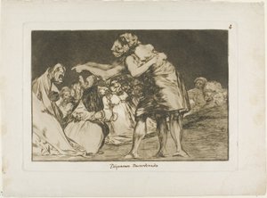 She Who is Ill Wed Never Misses a Chance to Say So, Plate Seven from Los Proverbios by Francisco Jose de Goya y Lucientes