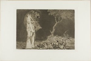 Soldiers Frightened by a Phantom, from Disparates, published as plate 2 in Los Proverbios