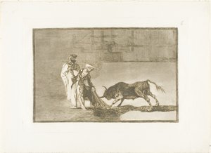 The Moors Make a Different Play in the Ring Calling the Bull with Their Burnous, Plate Six from The Art of Bullfighting by Francisco Jose de Goya y Lucientes