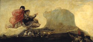 The Sabbath of witches or Fantastic Vision El Aquelarre. Painting by Francisco de Goya (1746-1828) 1819-1823 Sun. 1,23x2,65 m Madrid, Prado Museum