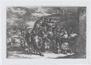 Plate 13: A Group of People Outdoors Including Possibly Musicians, from the Series of Cust..., 1850