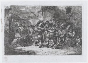 Plate 17: Street Musicians and Dancing Figures, from the Series of Customs and Pastimes by Francisco Lameyer Berenguer