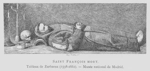 The dead body of St Francis of Assisi