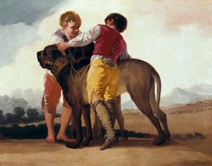 Boys with Mastiff by Francisco de Goya