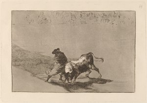 The Very Skillful Student of Falces, Wrapped in His Cape, Tricks the Bull with the Play of His Body