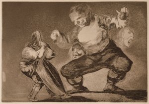 Simpleton, from the series Los Disparates by Francisco de Goya