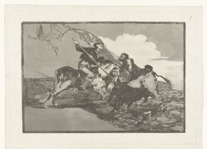 Bull Hunt on Horseback by Francisco de Goya