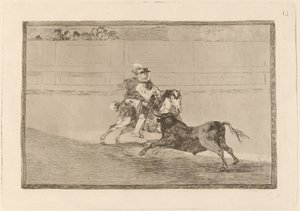 A Spanish Mounted Knight in the Ring Breaking Short Spears without the Help of Assistants