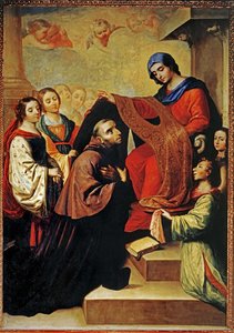 The Descent of Virgin Mary to Reward the Writing of Saint Ildefonso of Toledo by Francisco de Zurbaran