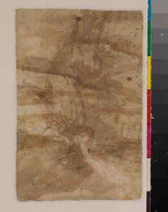 Fragment of a landscape, verso, 17th century