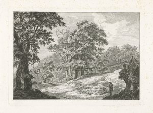 Landscape with Two Figures by the Road by Franciscus Andreas Milatz