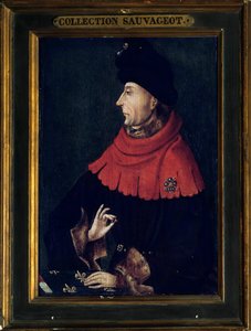 Portrait of Jean without fear, Duke of Burgundy (1371-1419). Painting of the Burgundy school. The beginning of the 15th century