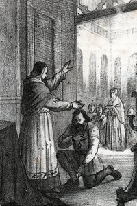 Meeting between Pope Paul III and Charles Quint at Rocca di Busseto in 1543