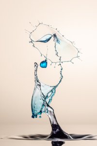 Blue Liquid Collision by Franco Tessarolo