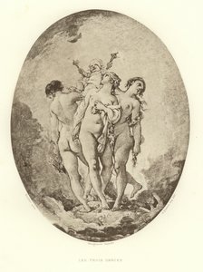 The Three Graces (engraving) by Francois (after) Boucher