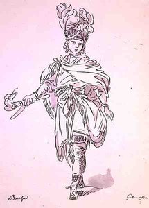 Opera Costume, from the Menus Plaisirs Collection, Facsimile by A. Guillaumot Fils by Francois (after) Boucher