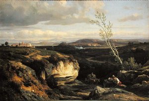 Italian Landscape by Francois Antoine Leon Fleury