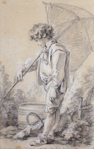 A Boy Holding a Net by François Boucher