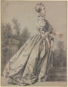Woman in Profile, Walking to the Right