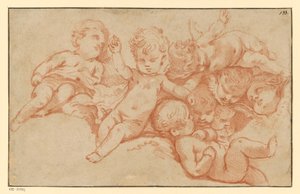 Playing Putti (Counterproof) by François Boucher