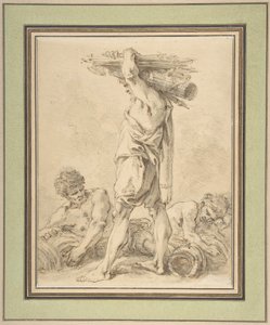 Standing Man Carrying Fasces and Arms by François Boucher