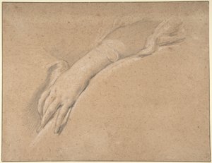 Study of the Left Hand of Mme de Pompadour by François Boucher