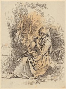 Washerwoman by François Boucher