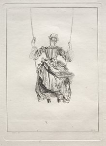Woman on a Swing, Viewed From Behind by François Boucher