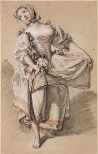 Young Country Girl Dancing by François Boucher