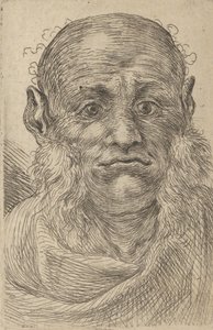 Mask of a Bald Man with Tufty Sideburns, from Divers Masques by Francois Chauveau