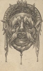 Mask with Long Eyebrows and Mustache and a Headdress with Dangling Cloth by Francois Chauveau