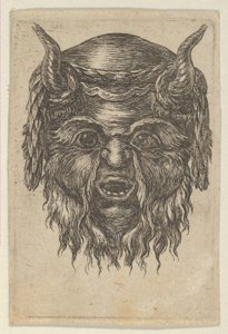 Satyr Mask with a Laurel Wreath Draped Over the Horns, from Divers Masques, ca. 1635-45 by Francois Chauveau