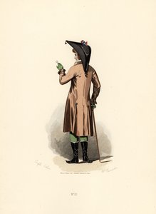 Man in hazelnut colour coat with monocle