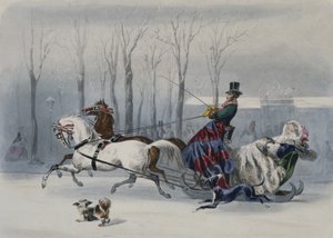 The Sleigh, from Journal les Modes Parisiennes, printed in Paris