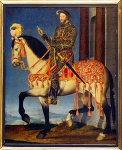Equestrian portrait of Francis I of France by François Clouet (c. 1510 - 1572). Musee des Uffizi, Florence