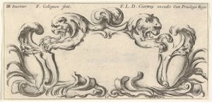 Plate 10: A Cartouche with the Heads of Two Lions in Profile by Francois Collignon
