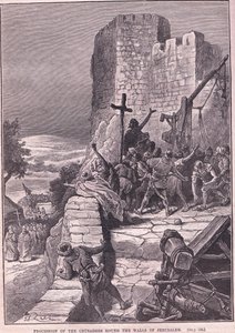 Procession of the Crusaders Round the Walls of Jerusalem AD 1097 by Francois Edouard Zier