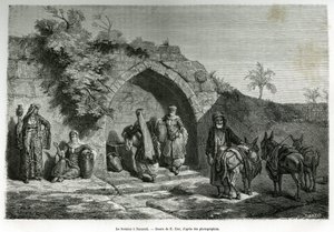 The Fountain at Nazareth (engraving by E. Zier, to illustrate the story La Syria d
