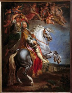 Equestrian portrait of Francois III (1708-1765), Duke of Lorraine, then Germanic Emperor and Grand Duke of Tuscany, spouse of Marie Therese of Austria (1717-1780)