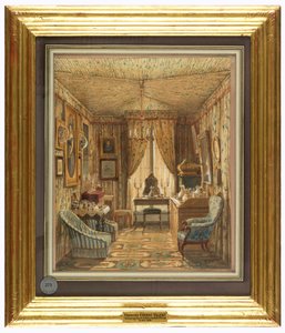 Drawing, Interior of a Dressing Room with Tented Ceiling