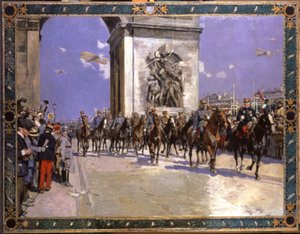 History. France. First World War. Victory Parade in Paris, July, 4th by Francois Flameng