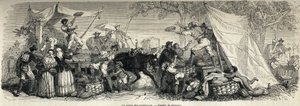 The sale of watermelons, drawing by Ferogio, to illustrate 